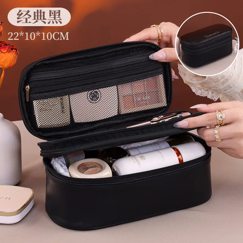 Women's Cosmetic Bag Makeup Bag Double Layer Large Capacity Luxury Cosmetics Organizer Travel Essentials Women's Cosmetic Bag